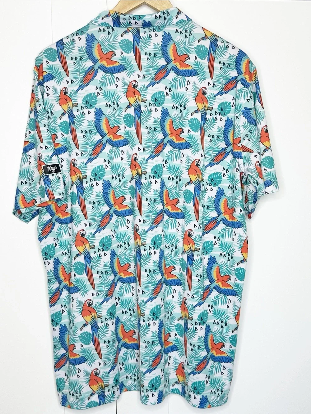 Waggle Golf Parrot Bay performance polo shirt XL tropical Athleisure birds bold - Picture 5 of 9